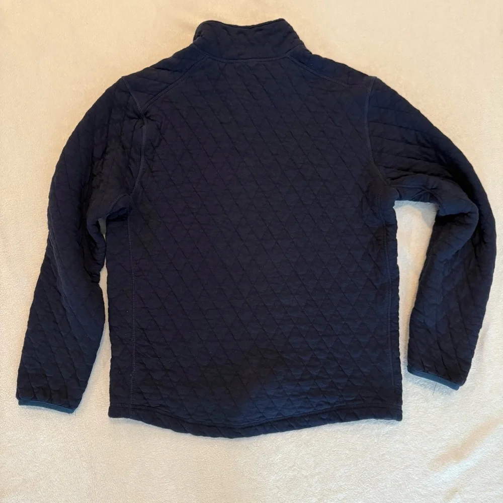 J. Crew Men's Dark Blue Quilted Zip-Up Pullover M